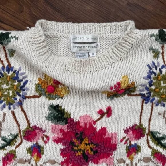 Vintage 90's Jennifer Reed Handknit Sweater (Small) - Picture 2 of 3